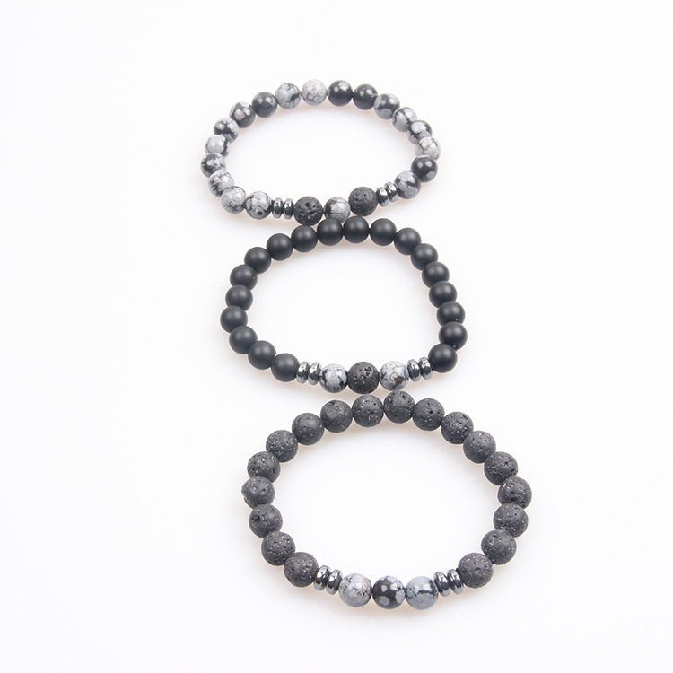 Picture of Zhou Lianfa Tiger Eye Bracelet Men's 8MM Beads suit Elastic Adjustable Black Crystal Beads Suitable for Ladies Ceremony