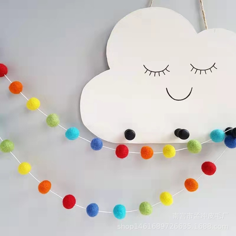 Cross-border wool felt poking ball string diy Christmas tree pendant Amazon explosions felt ball string