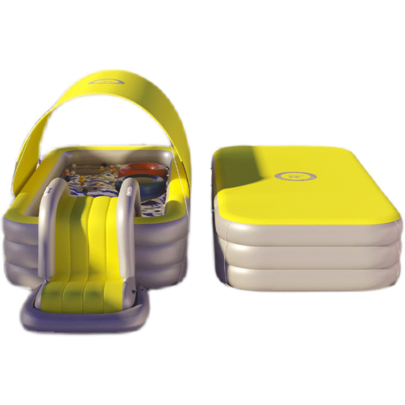 Picture of Automatic inflatable children's inflatable swimming pool slide large naughty Castle thickened awning accessories factory