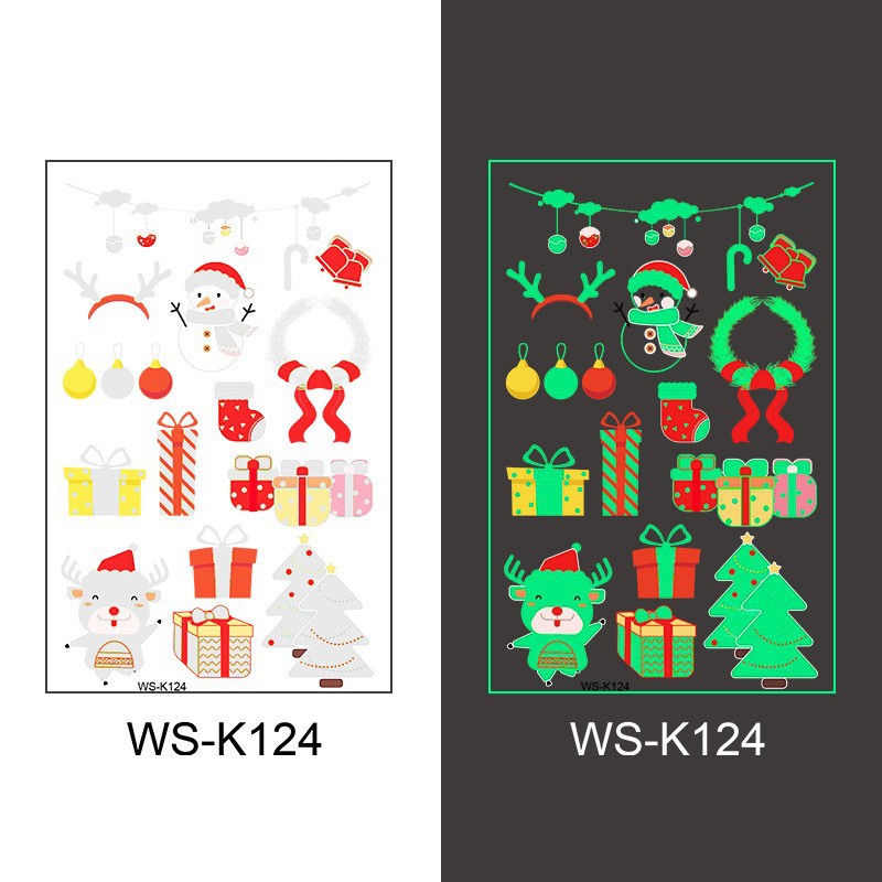 Picture of New Christmas Luminous Tattoo Sticker Children's Cartoon Snowflake Face Decoration Gift Waterproof Sweat Luminous Sticker