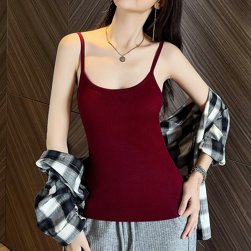 Picture of Modal Cotton Small Camisole Women's Outer Wear Summer Inner Wear Beautiful Back Base Shirt Sleeveless Top Slim-fit All-match