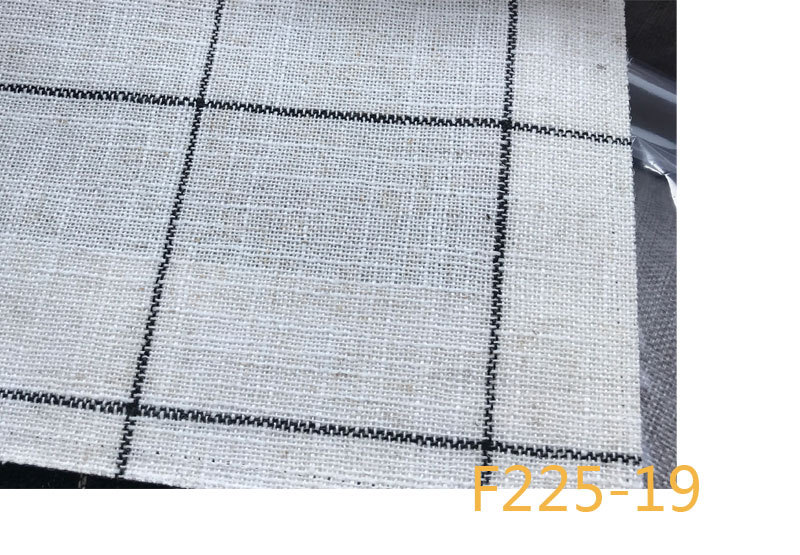 Picture of 9 Coated F225 Linen Polyester-Hemp Interwoven Polyester Black and White Plaid Stripe Fabric Shoe Cloth