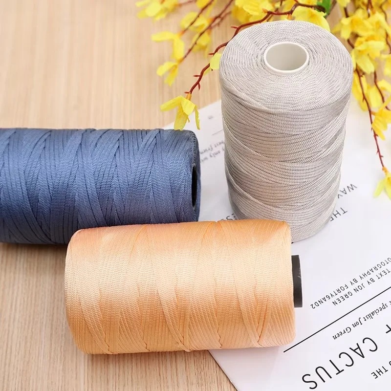 Summer mercerized cotton linen flat ribbon thread handmade diy woven hook summer hat hook hat wool slippers hollow thread
