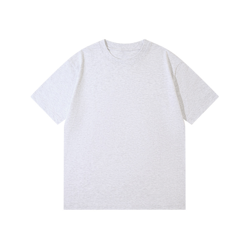 Picture of Japanese Style 230g Pure Cotton Short-Sleeved T-Shirt Women's Right Shoulder Round Neck Top Pure Color Half-Sleeved Bottoming Shirt Clothes Men's Wholesale
