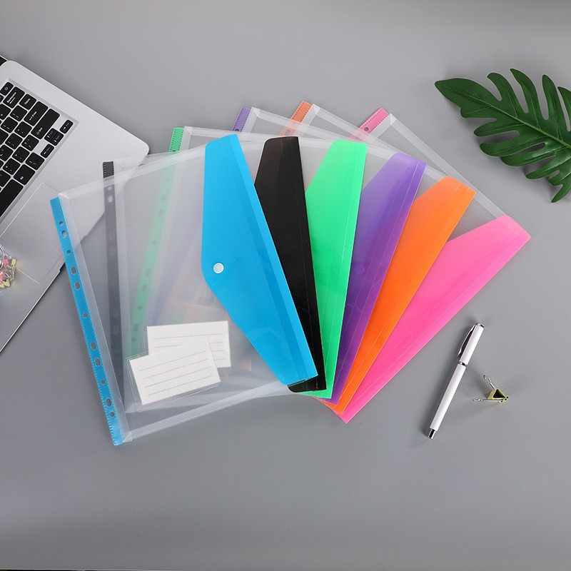 New A4 loose-leaf bag 11-hole horizontal and vertical document bag color label document storage bag factory wholesale