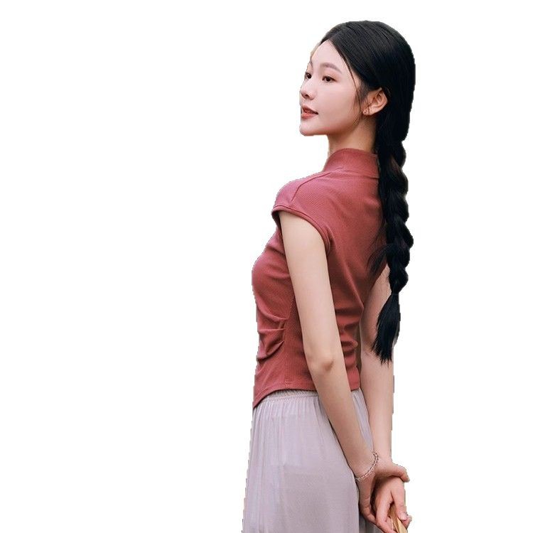 Picture of Classical Dance Clothing Adult Short-sleeved Top Thin Slimming Irregular Modern Dance Clothing Daily Wear Dancing Clothing