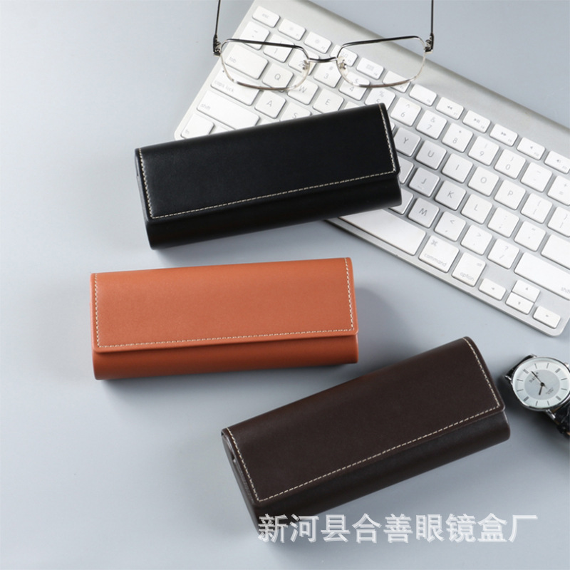Picture of Girls' Glasses Case Portable Simple Leather Anti-pressure Retro Myopic Eyes Box Sunglasses Box Male LOGO Printing