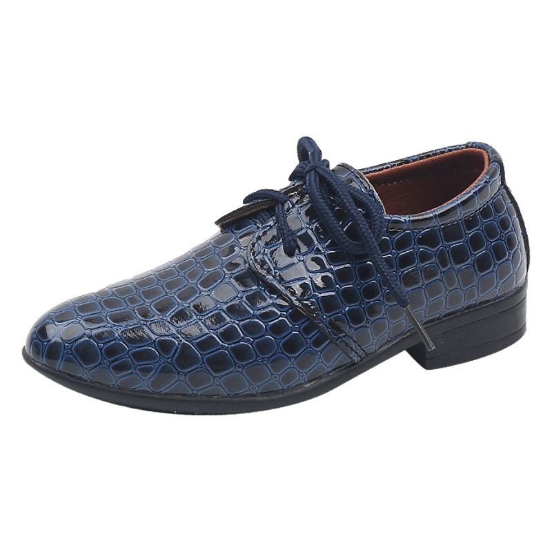 Boys British style boys children's shoes primary school children's dress fashion catwalk show New pointed fashion leather shoes