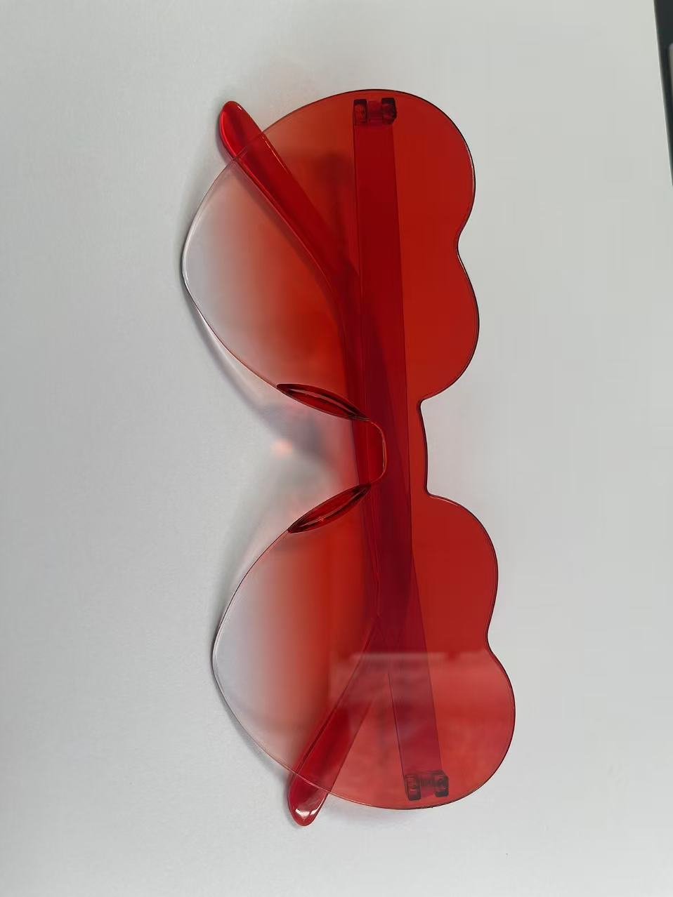 Picture of Heart Sunglasses, Heart Sunglasses, Jelly Color Rimless Heart-Shaped One-Piece Glasses, Dazzling Color Glasses