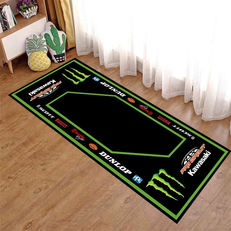 Picture of Motorcycle enthusiast carpet motorcycle display Harley Honda Ducati bedroom bedside blanket cross-border racing floor mat