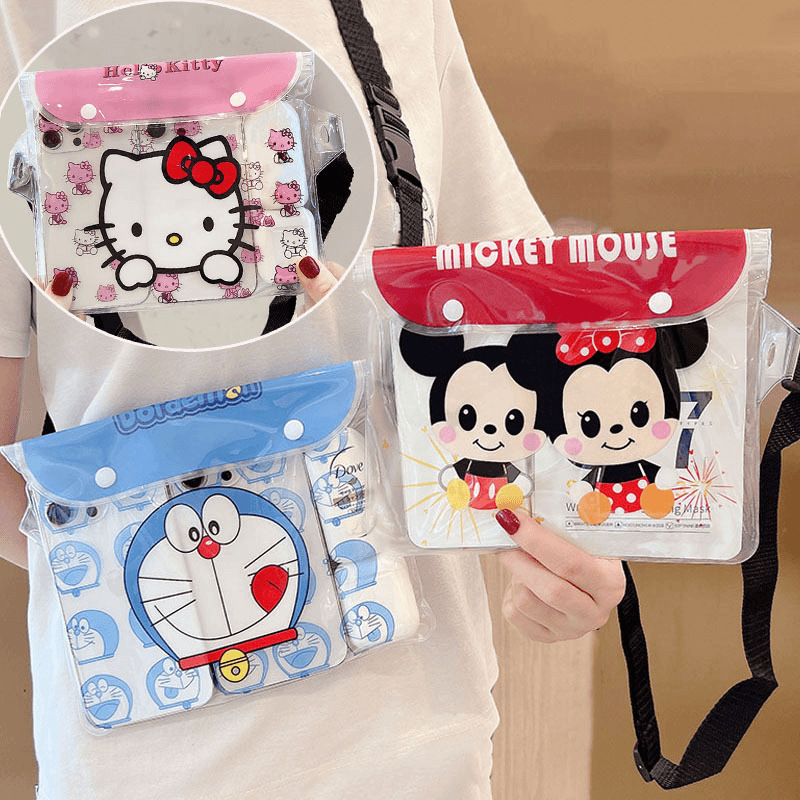 Picture of Cross-border large mobile phone waterproof bag drifting diagonal waterproof waist bag swimming pvc sealed mobile phone case transparent