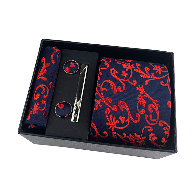 Picture of Factory Wholesale Men's Tie Business Dress Wedding Photo Suit Accessories Tie Cufflinks Square Tie Gift Box
