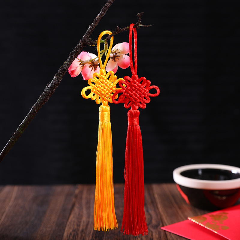 Picture of Chinese knot trumpet pendant exquisite tassel ear 6 plate Fang Sheng knot antique Han clothing decoration gift Accessories Wholesale