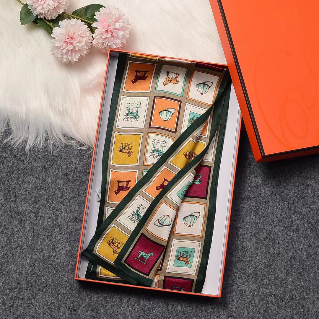 Wholesale 2025 New Spring Long Scarf Elegant Ribbon Scarf Women's All-match Hair Band Tie Bag with Shirt Scarf
