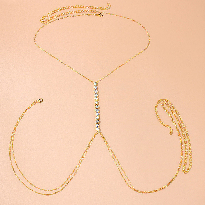 Picture of European and American Cross-border Jewelry Fashion Beach Sexy Bikini Neck Waist Decoration Women's Simple Diamond Body Chain