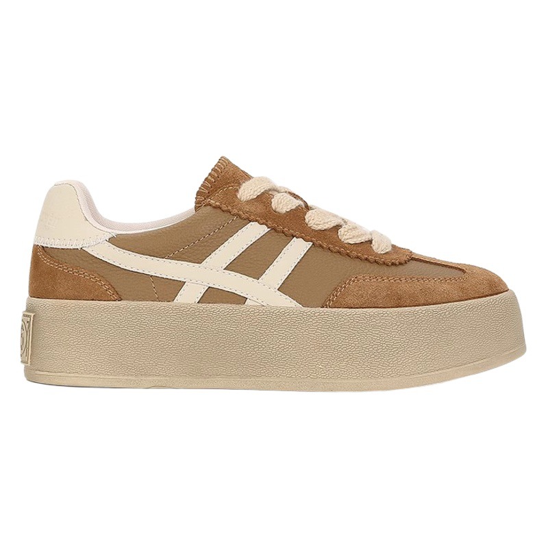 Genuine Leather Thick-Soled Moral Training Shoes for Women 2025 New Summer Maillard Sneakers Retro Heightening Sports and Leisure Forrest Gump Shoes