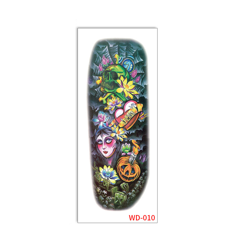 Picture of Full Arm Tattoo Sticker Cross-border New Waterproof Sweat Simulation Cross Buddha Black and White Colorful Personality Full Arm Temporary Tattoo