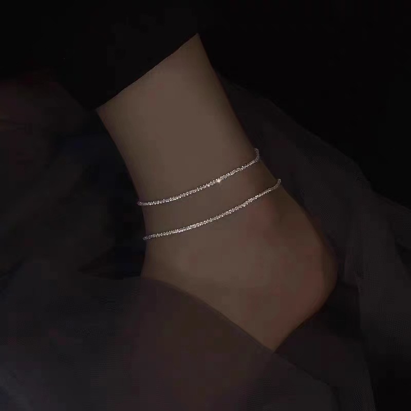 Sparkling anklet glitter star anklet women's summer fashion simple high-end sense cold wind niche design sense