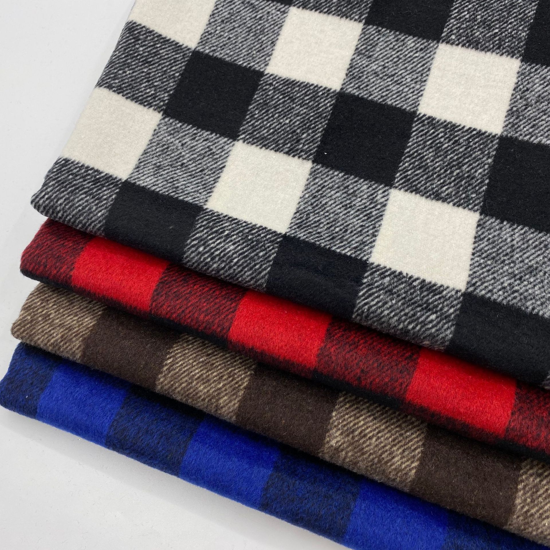 Woolen Wool Plaid Wool Plaid 4cm Chaoyang Plaid Autumn and Winter Shoes and Hats Plaid Fabric
