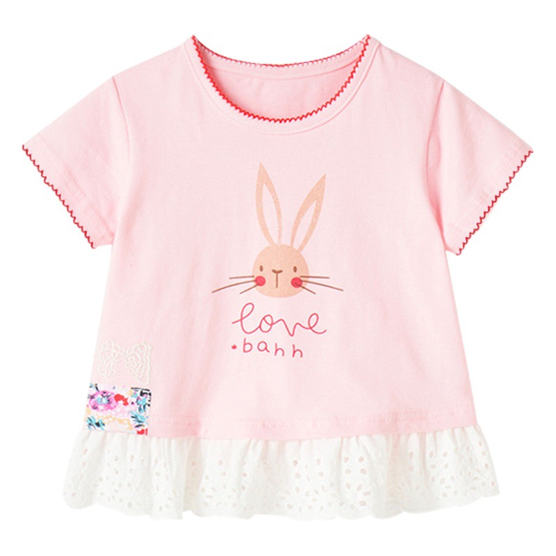 Picture of Cross-border malwee European and American children's clothing 2025 summer new girls short-sleeved t-shirt children's half-sleeved top hair ins