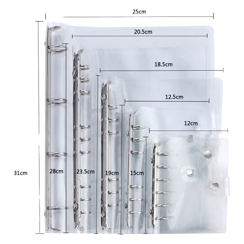 Spot Loose-Leaf Book Shell Notebook Simple Pvc Hand Ledger A5A6A4A7B5 Notepad Transparent Loose-Leaf Book