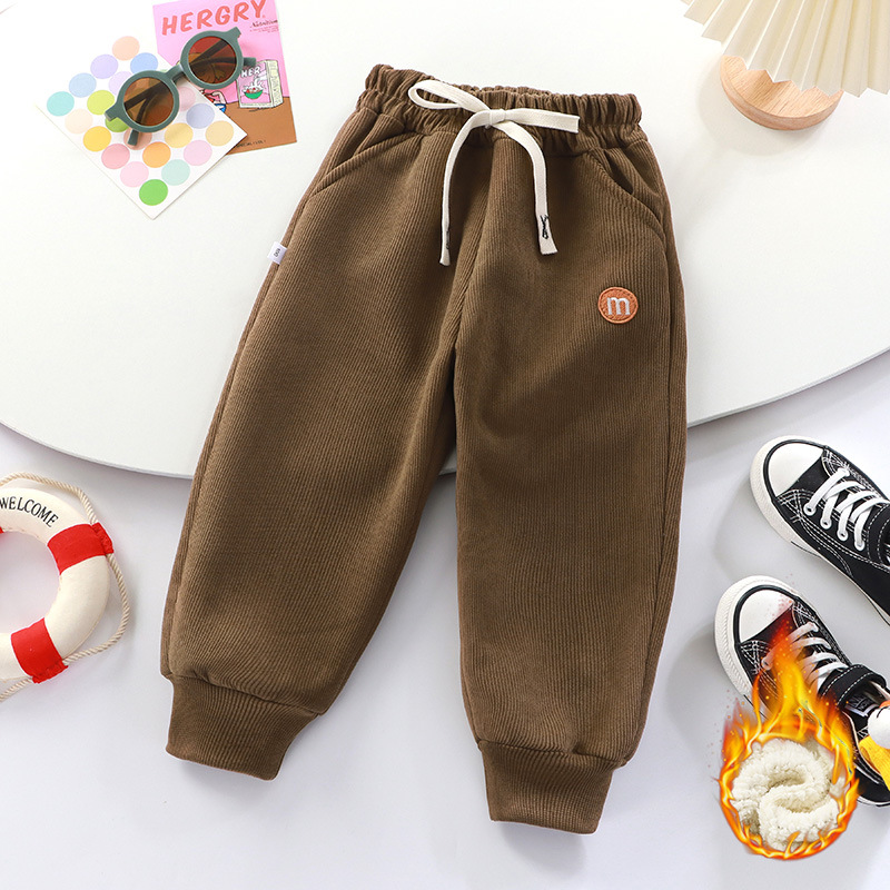Picture of Children's Autumn and Winter Velvet Thickeneded Outer Sweatpants for Small and Medium-Sized Kidsren and Babies Winter Alpaca Velvet Leggings One Piece Drop Shipping