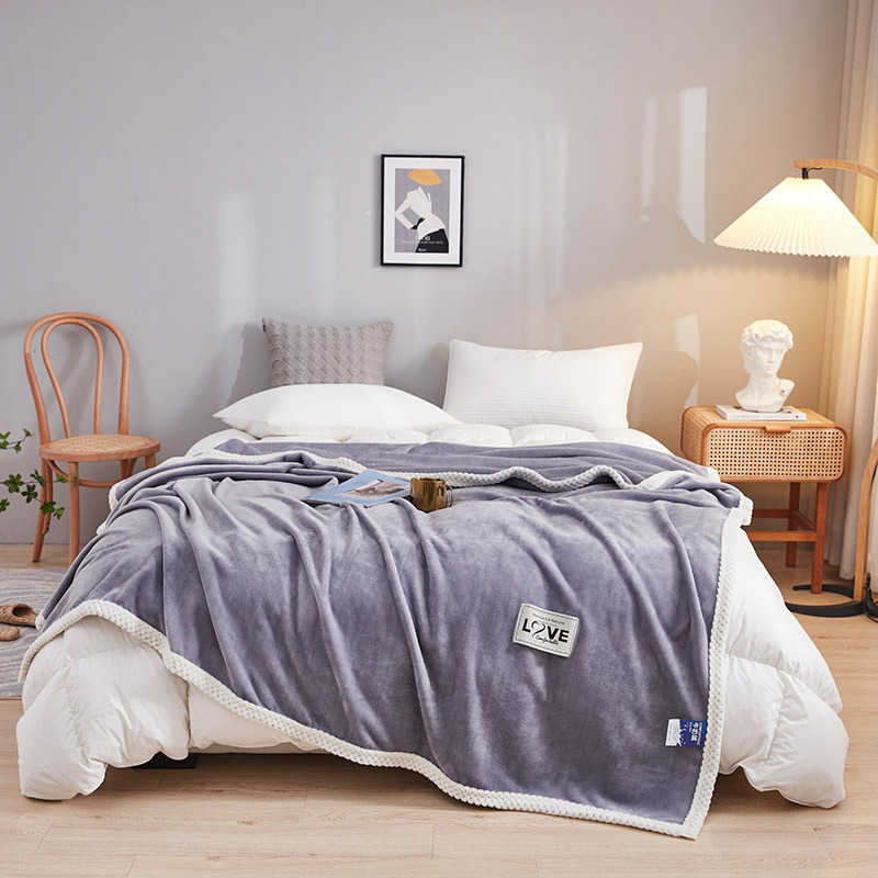 Picture of Quality Inspection Solid Color Milk Fleece Blanket Ferret Blanket Warm Thickened Winter Gift Bed Sheet Small Quilt Knee Blanket