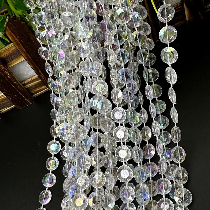 Picture of Acrylic bead curtain line curtain wedding road lead crystal string wedding scene stage ceiling decoration diy door curtain partition