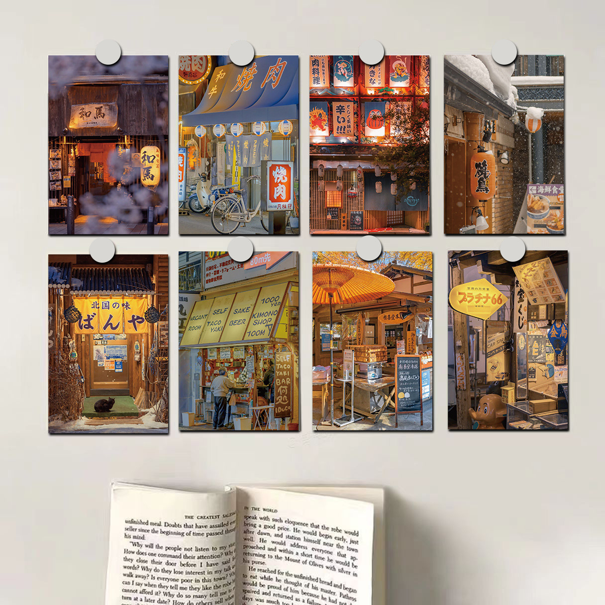 Japanese-style wine house 10 tipsy sunset decoration cards Wall postcards bedroom living room bedroom decoration
