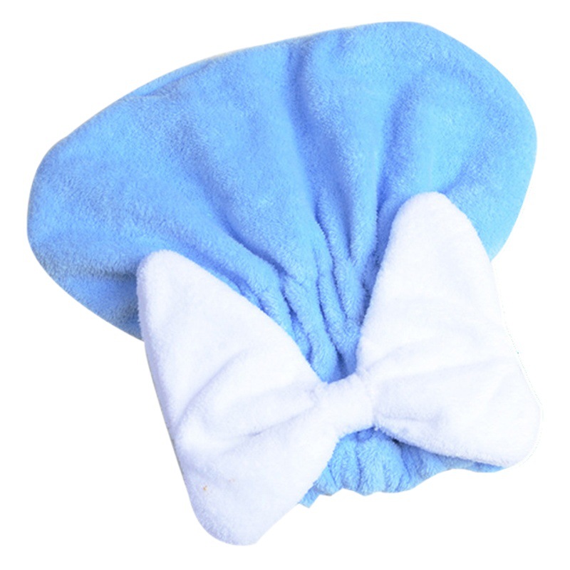 Thick coral velvet bow hair drying cap pullover strong absorbent quick-drying women's shower cap new Internet celebrity hair drying towel manufacturer