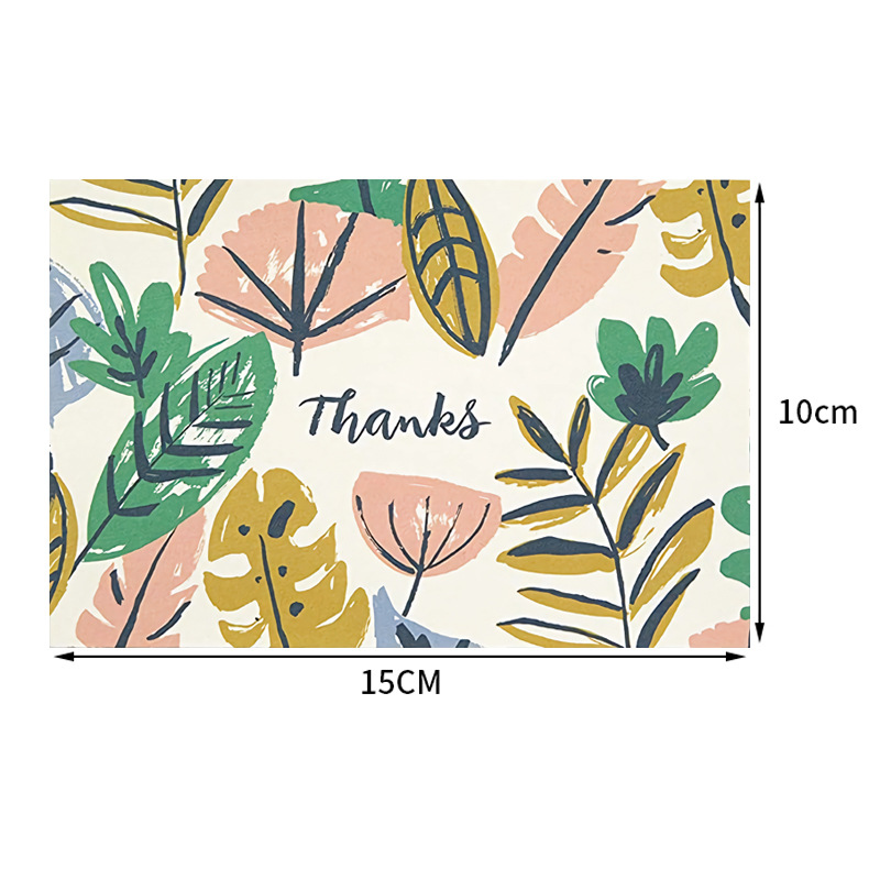 Picture of 50 sheets/pack vintage flower thank you card handwritten blank blessing gift card postcard gift decoration greeting card