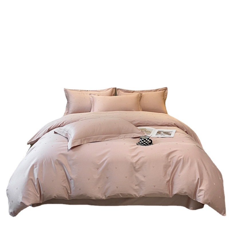 100 Bed Cotton Four-piece Set Wholesale Cotton Long-staple Cotton Quilt Cover Embroidered Light Luxury Simple INS Style Bed Sheet Winter