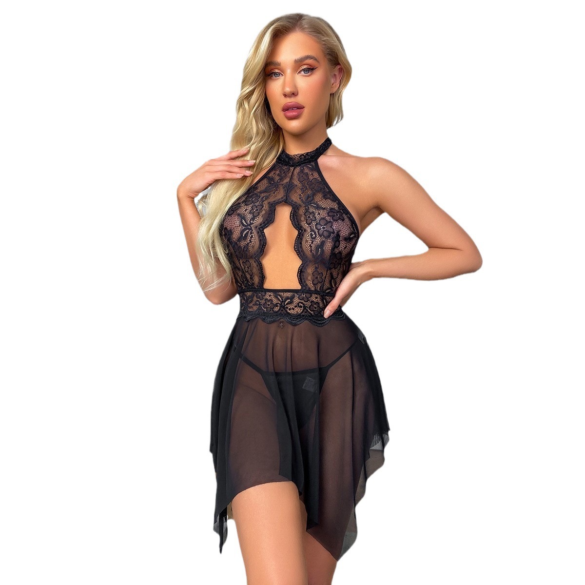 Picture of Cross-border hot Amazon skirt supply Europe and the United States sexy underwear mesh sexy temptation lace skirt manufacturers wholesale