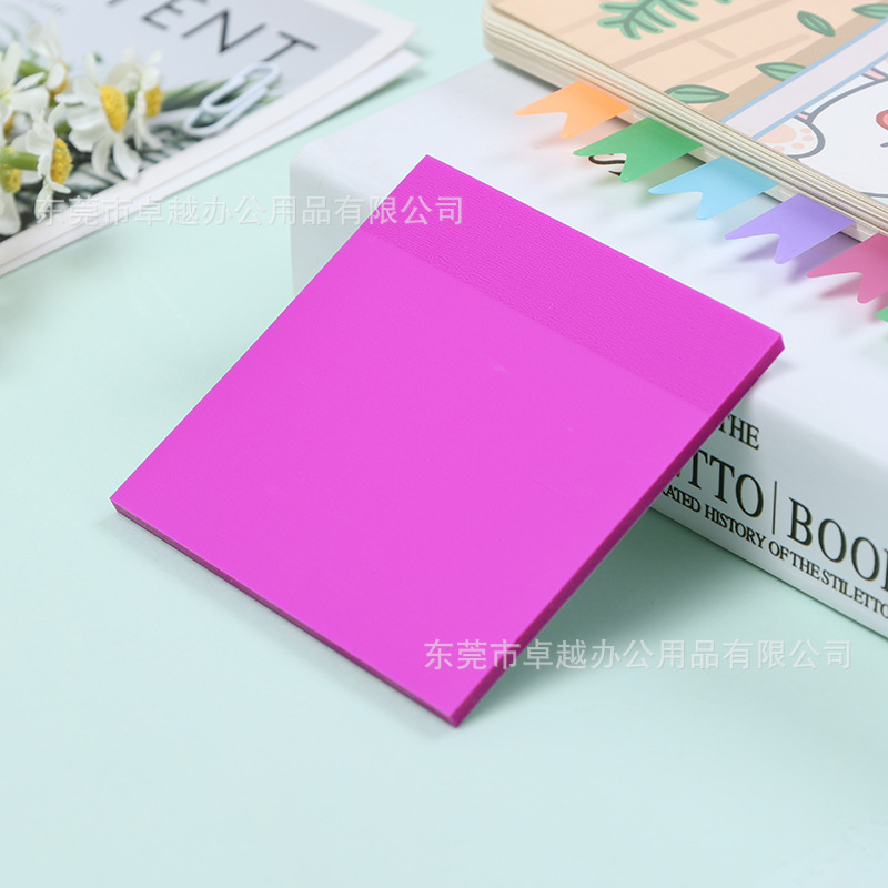 Picture of PET fluorescent notes for students to use key marks to write strong sticky plastic waterproof wrong topic transparent post-it notes