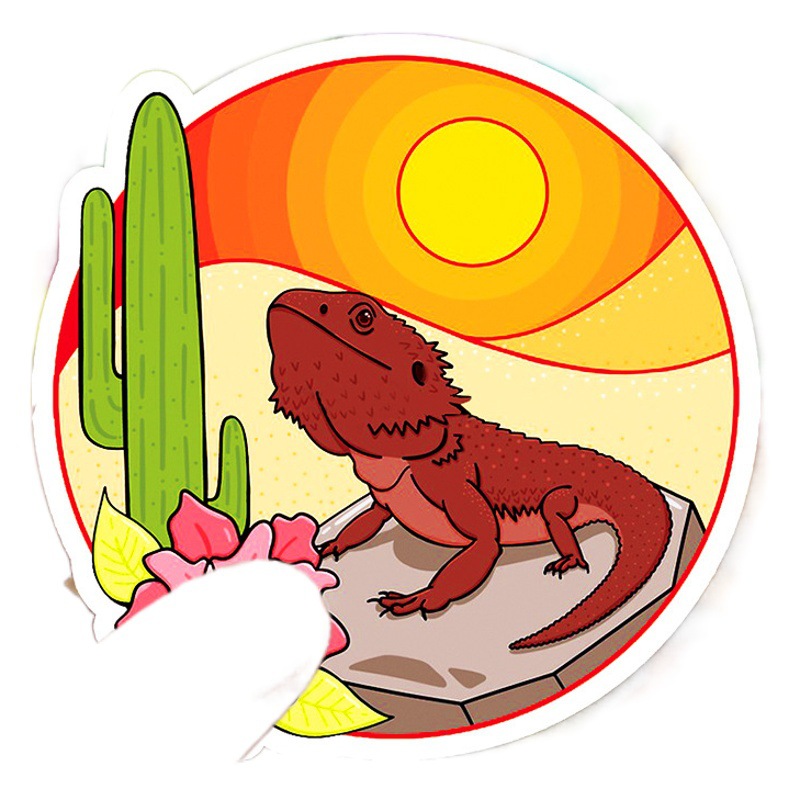 50 sheets Lizard Animal Luggage Creative Graffiti Stickers Waterproof Suitcase Laptop Decorative Stickers