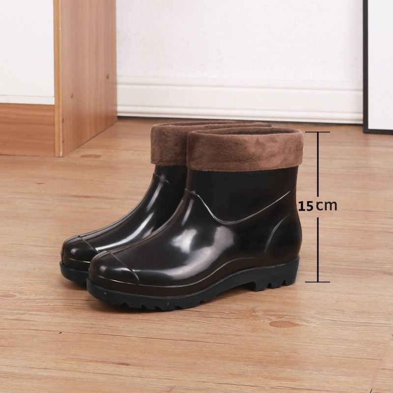 Picture of Rain boots 39-48 size medium simple waterproof drawstring extra large size men's and women's medium warm waterproof fleece-lined detachable non-slip women's boots