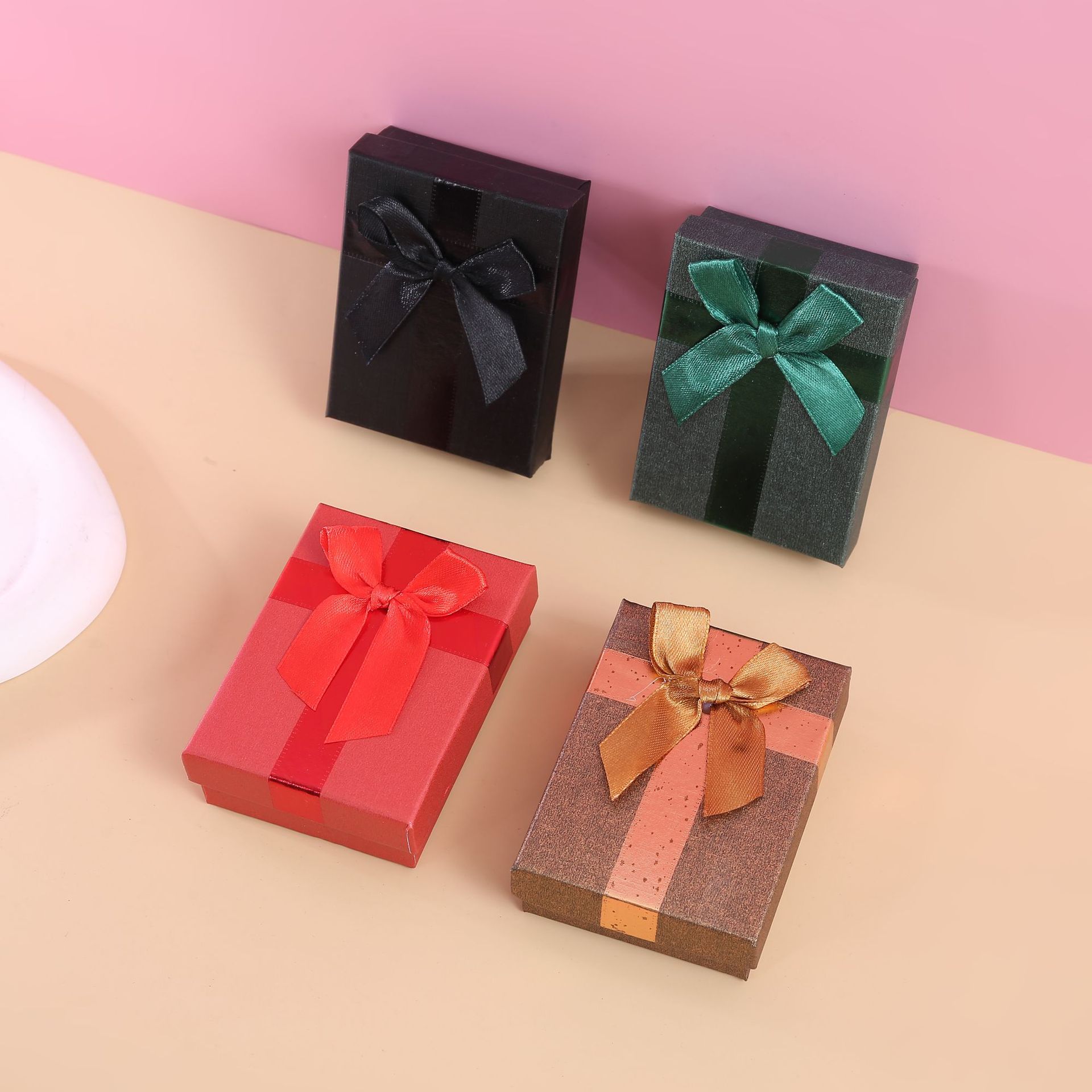 7*9 bronzing bow cover jewelry packaging small gift box ring earrings necklace gift box