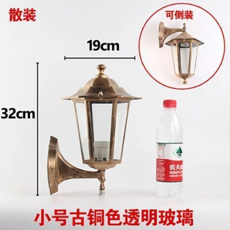 Picture of Small hexagonal wall light, outdoor lamp, outdoor wall lighting, European style retro balcony, waterproof, antique, bronze black