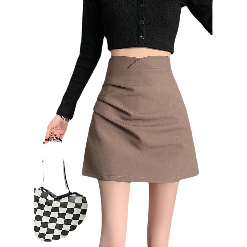 Summer 2024 New Style Pleated High-Waisted Irregular Skirt for Women, Slimming and Versatile A-Line Pencil Skirt Short Skirt
