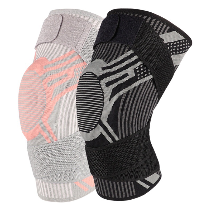 Cross-border new sports kneecap autumn silicone basketball double strap kneecap cover menisci protection breathable riding