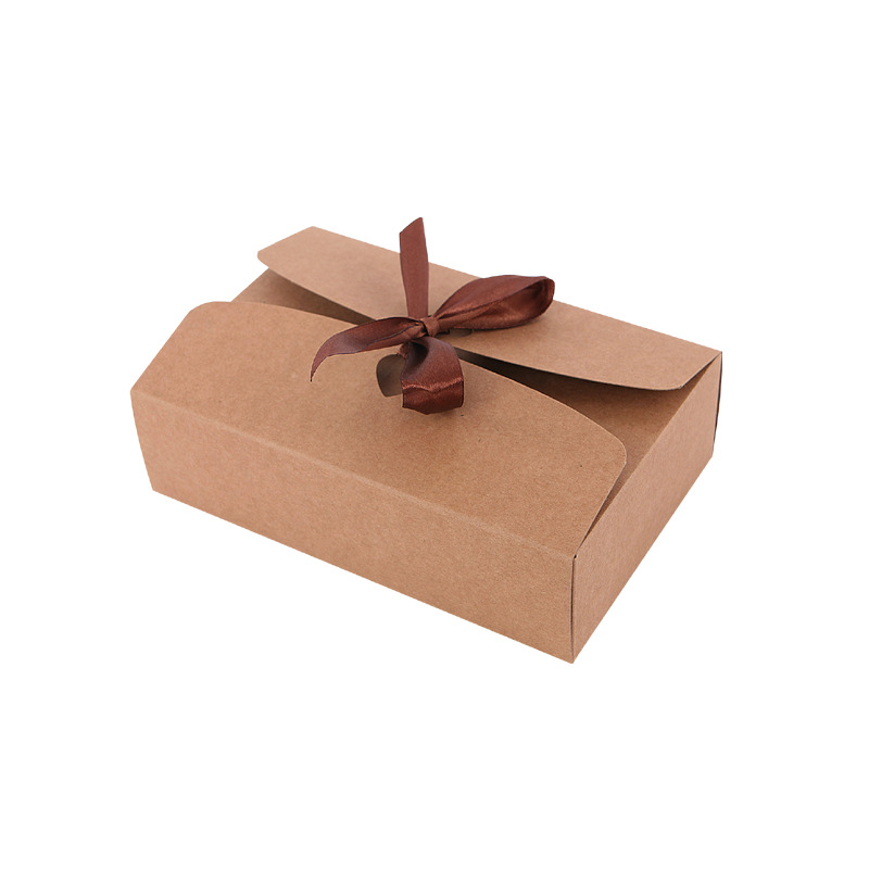 Picture of Cowhide carton gift box custom Rectangular lace bow socks underwear packaging business gift box in stock