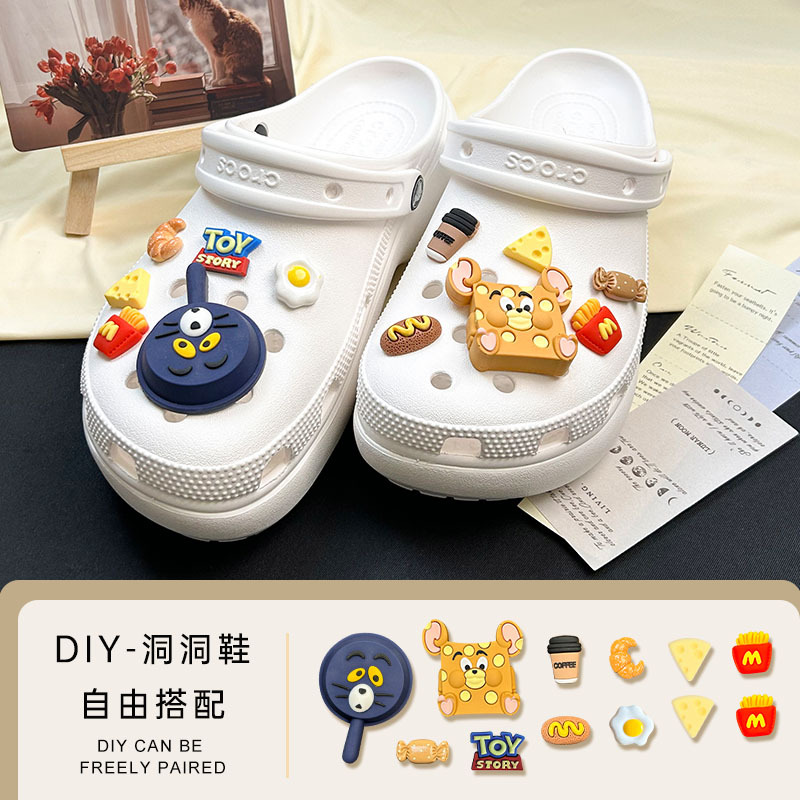 [cat and mouse series 2] hole shoes shoe flower detachable diy cartoon accessories shoe buckle factory in stock