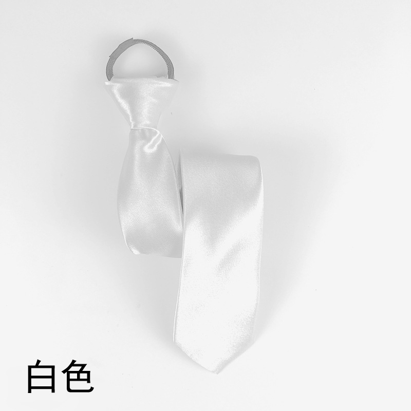 Picture of Tie men's zipper tie 5cm lazy solid color student dress Navy Red black wedding easy to pull factory wholesale
