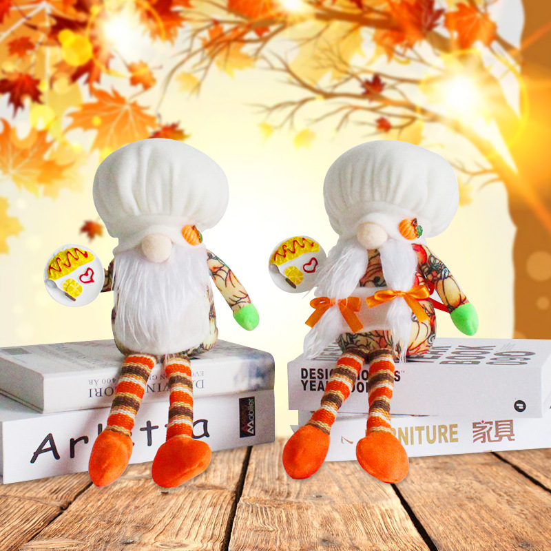 Amazon Cake Plate White Hat Doll Long Feet Sitting Posture Window Decoration Decoration Doll Doll Home Decoration Supplies