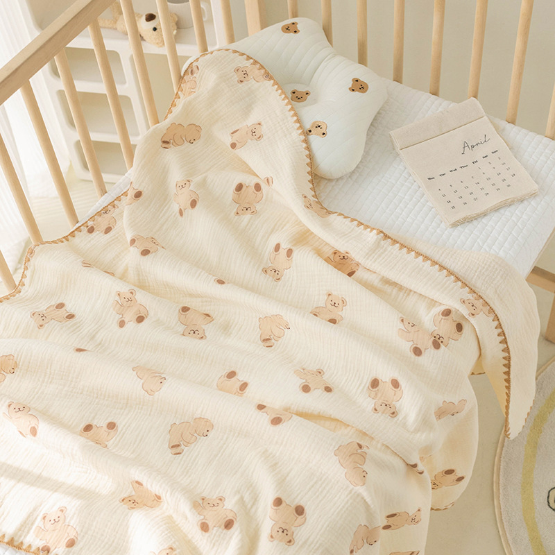Picture of Newborn Cartoon Bag Single and Double Gauze Bath Towel Baby Four-Layer Cotton Yarn Bag Baby Blanket Children's Bag Towel