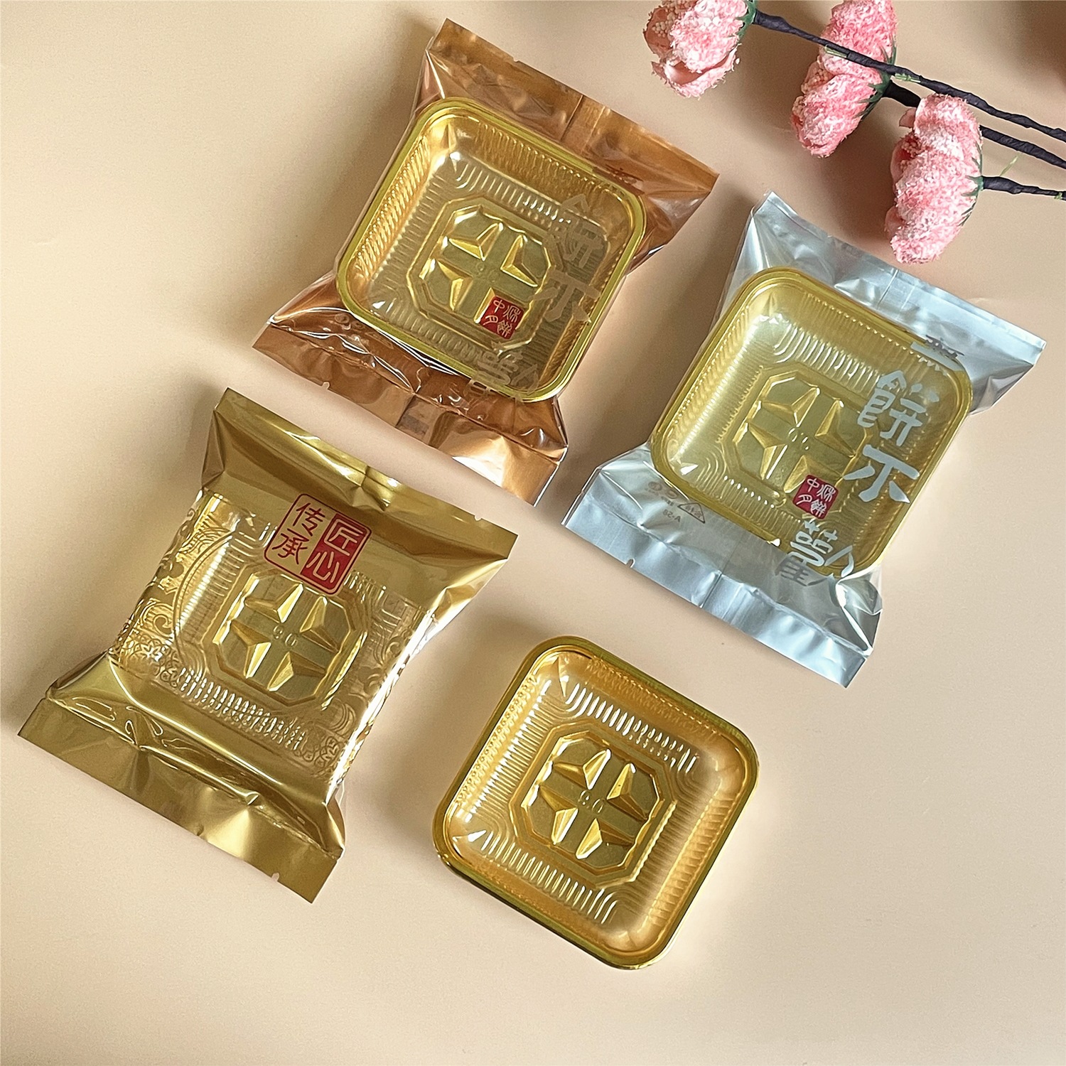 Wholesale 100g 125g Cantonese Mid-Autumn Moon Cake Packaging Bag No Cake Not Happy Wu Ren Baking Transparent Machine Seal Bag