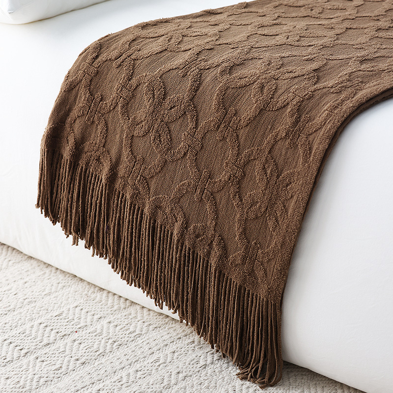 Picture of Nordic Style Knitted Bed Tilt Blanket Soft Fabric Bed Flag Bed Tilt Sofa Decorative Cover Blanket Factory in stock Cross Border