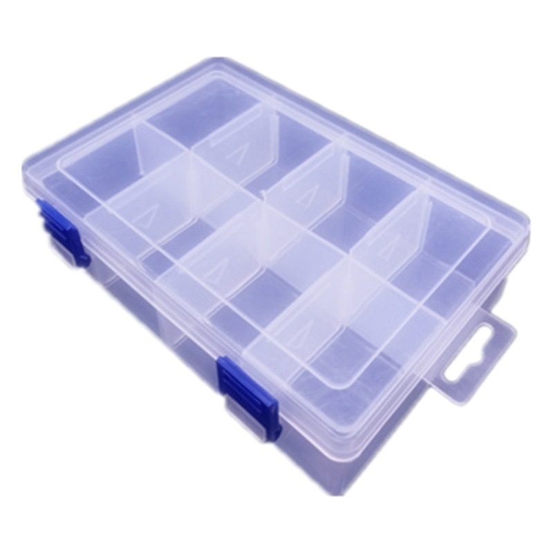 Large Thickened 8-Grid Transparent Plastic Removable Storage Box for Various Parts Jewelry Large Capacity Storage Box