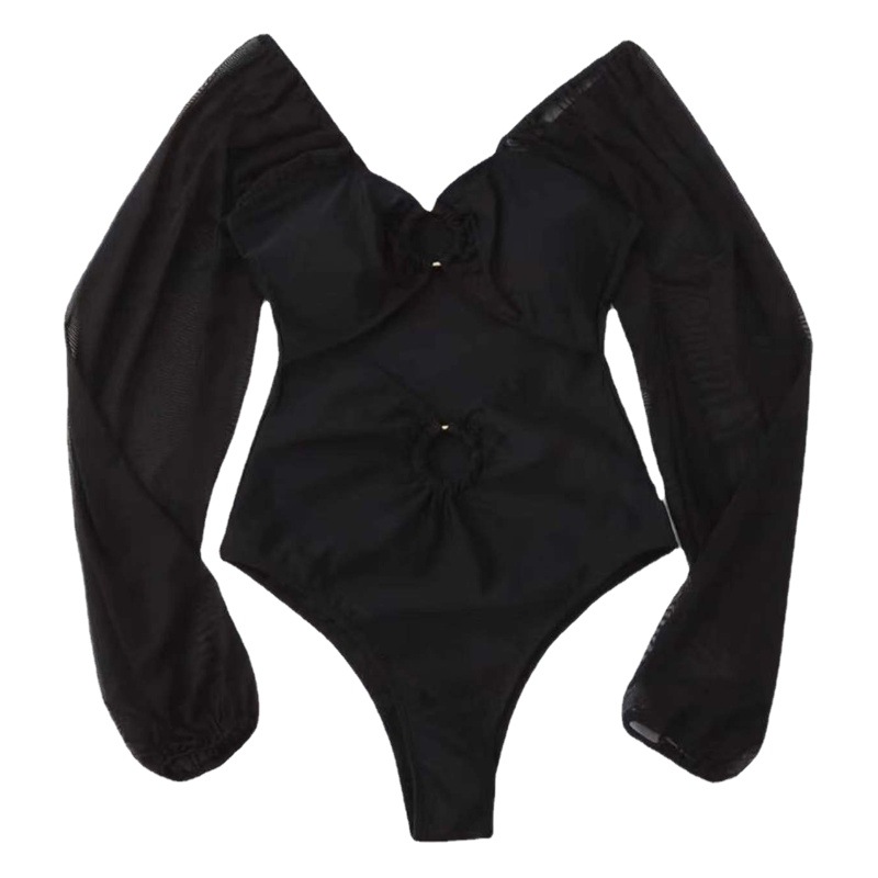 Amazon and Ready-Made Bikini with Sleeves Small One-Piece 2024 New First Sight Swimsuit Bikini Cross-Border