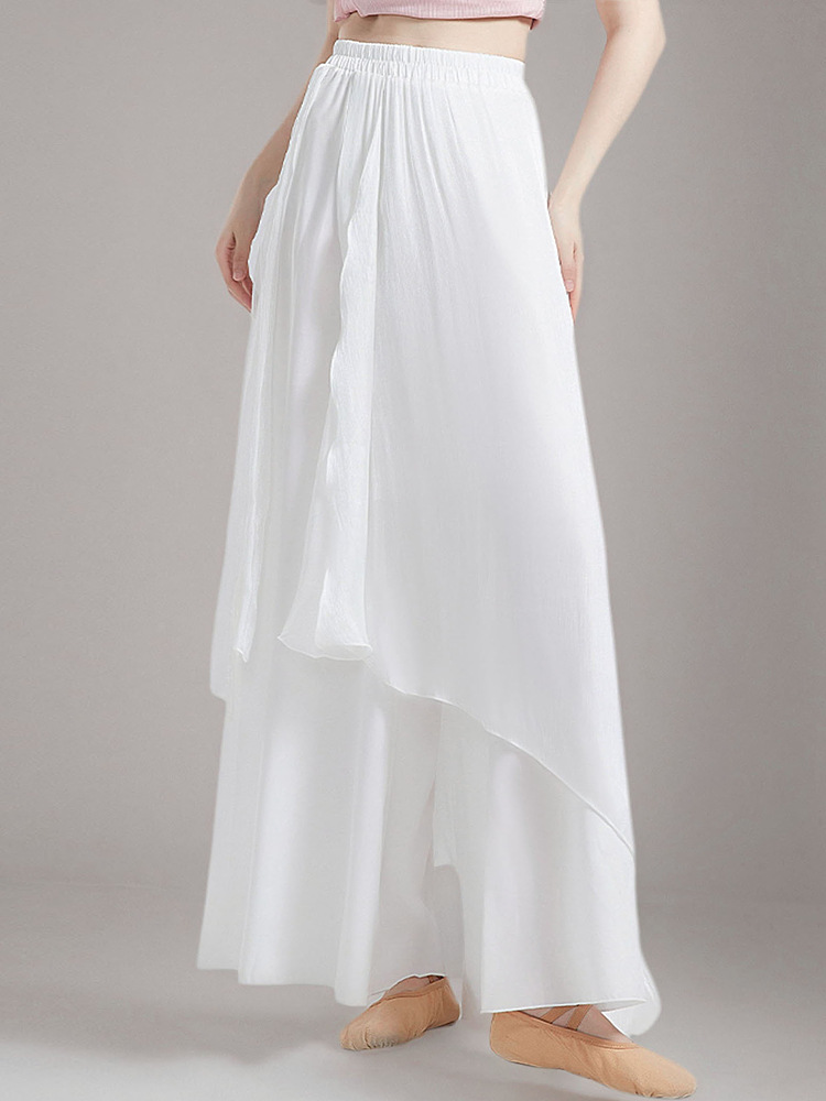 Picture of Classical dance practice clothes, women's dancing pants, wide-leg pants, flowing Chinese dance clothes, modern dance straight trousers, culottes, pants